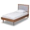 Baxton Studio Saul Mid-Century Light Grey Fabric Upholstered and Walnut Brown Finished Wood Platform Bed-Twin 191-11522-11158-ZORO - alternate 7